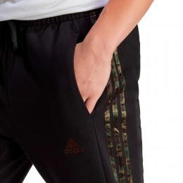 Adidas Pantaloni Tuta M 3S FT TE PT Nero/Mimetico Militare