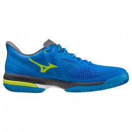 Mizuno Scarpe Wave Exceed Tour 5 CC Blu/Giallo Fluo/Grigio